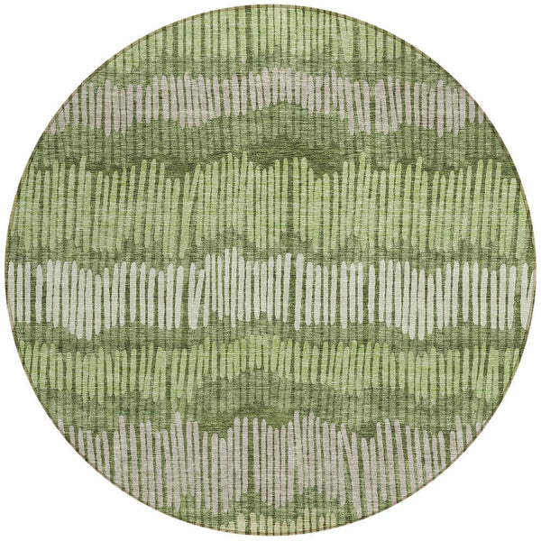 Homeroots 3' Striped Beige Brown And Gray Indoor-outdoor Area Rug - Durable, Washable, Stylish Addition! 8' Round Polyester 592493