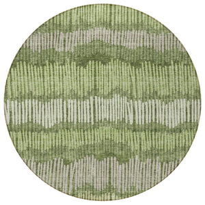 Homeroots 3' Striped Beige Brown And Gray Indoor-outdoor Area Rug - Durable, Washable, Stylish Addition! 8' Round Polyester 592493