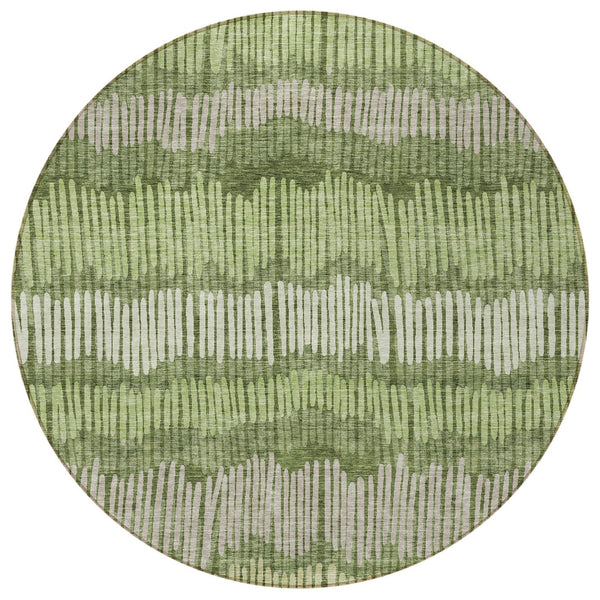 Homeroots 3' Striped Beige Brown And Gray Indoor-outdoor Area Rug - Durable, Washable, Stylish Addition! 8' Round Polyester 592493