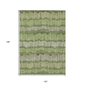 Homeroots 3' Striped Beige Brown And Gray Indoor-outdoor Area Rug - Durable, Washable, Stylish Addition! 10' X 14' Polyester 592496