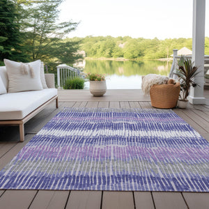 Homeroots 3' Striped Beige Brown And Gray Indoor-outdoor Area Rug - Durable, Washable, Stylish Addition! 3' X 5' Polyester 592497
