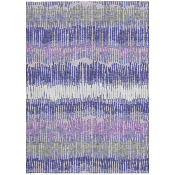 Homeroots 3' Striped Beige Brown And Gray Indoor-outdoor Area Rug - Durable, Washable, Stylish Addition! 5' X 8' Polyester 592498