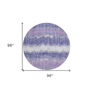 Homeroots 3' Striped Beige Brown And Gray Indoor-outdoor Area Rug - Durable, Washable, Stylish Addition! 8' Round Polyester 592499