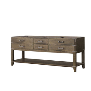 English Elm Grey Oak Double Bath Vanity - 80" W Contemporary Design With Soft-Close Drawers & Storage Solutions B2731P260341