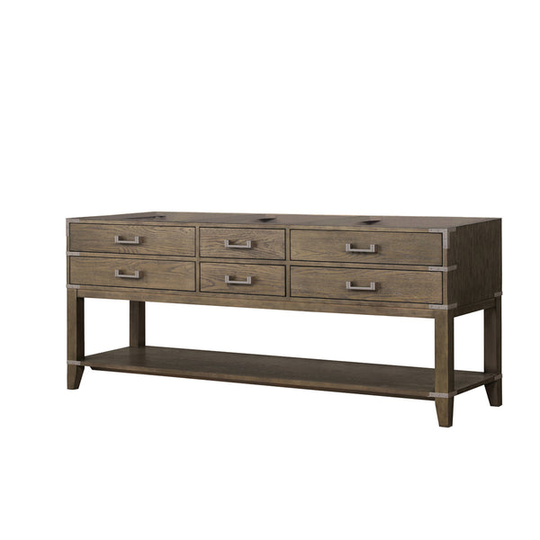 English Elm Grey Oak Double Bath Vanity - 80" W Contemporary Design With Soft-Close Drawers & Storage Solutions B2731P260341