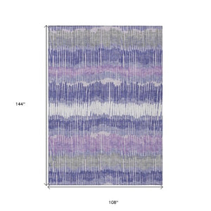 Homeroots 3' Striped Beige Brown And Gray Indoor-outdoor Area Rug - Durable, Washable, Stylish Addition! 9' X 12' Polyester 592501