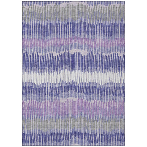 HomeRoots 9' Purple and Gray Striped Washable Area Rug - Durable, Stylish, Indoor/Outdoor Comfort for Any Space 9' X 12' 592501