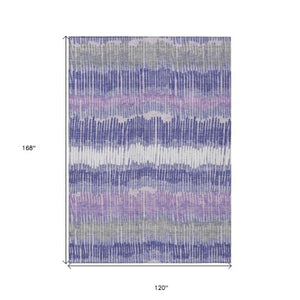 Homeroots 3' Striped Beige Brown And Gray Indoor-outdoor Area Rug - Durable, Washable, Stylish Addition! 10' X 14' Polyester 592502