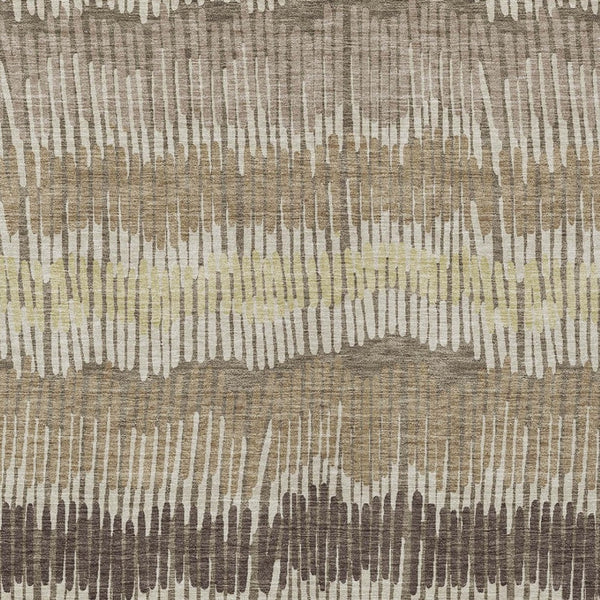 Homeroots 3' Striped Beige Brown And Gray Indoor-outdoor Area Rug - Durable, Washable, Stylish Addition! 5' X 8' Polyester 592504