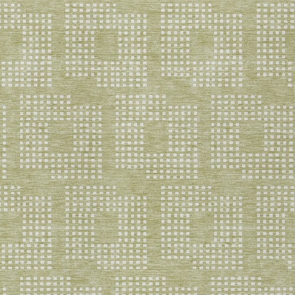 Homeroots 3' Artichoke Green Geometric Washable Indoor Outdoor Area Rug For Stylish Living Spaces & Patios 3' X 5' Polyester 592509