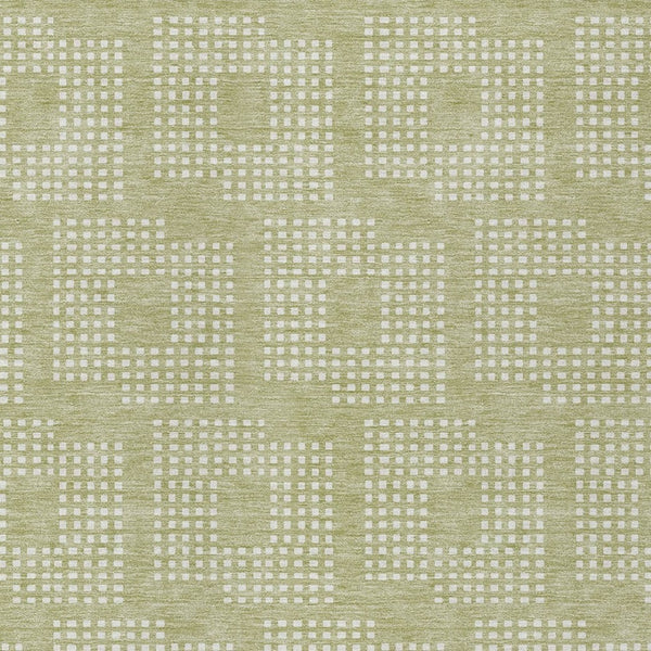 Homeroots 3' Artichoke Green Geometric Washable Indoor Outdoor Area Rug For Stylish Living Spaces & Patios 5' X 8' Polyester 592510