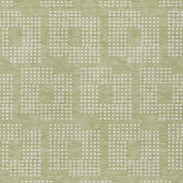 Homeroots 3' Artichoke Green Geometric Washable Indoor Outdoor Area Rug For Stylish Living Spaces & Patios 8' X 10' Polyester 592512