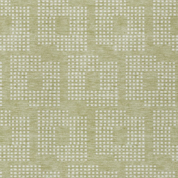 Homeroots 3' Artichoke Green Geometric Washable Indoor Outdoor Area Rug For Stylish Living Spaces & Patios 9' X 12' Polyester 592513