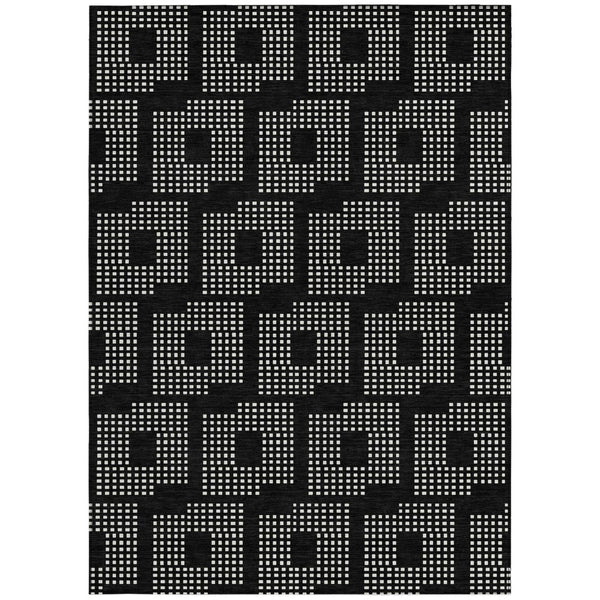 Homeroots 3' Artichoke Green Geometric Washable Indoor Outdoor Area Rug For Stylish Living Spaces & Patios 3' X 5' Polyester 592515