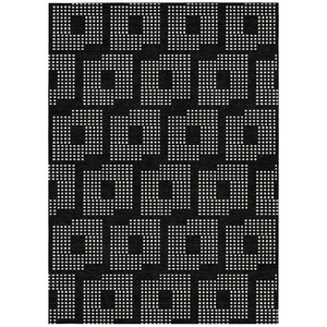 Homeroots 3' Artichoke Green Geometric Washable Indoor Outdoor Area Rug For Stylish Living Spaces & Patios 5' X 8' Polyester 592516