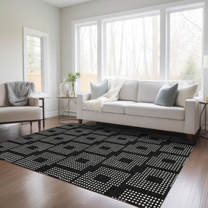 Homeroots 3' Artichoke Green Geometric Washable Indoor Outdoor Area Rug For Stylish Living Spaces & Patios 9' X 12' Polyester 592519