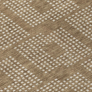 Homeroots 3' Artichoke Green Geometric Washable Indoor Outdoor Area Rug For Stylish Living Spaces & Patios 8' Round Polyester 592523