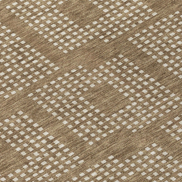 Homeroots 3' Artichoke Green Geometric Washable Indoor Outdoor Area Rug For Stylish Living Spaces & Patios 8' Round Polyester 592523