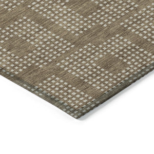Homeroots 3' Artichoke Green Geometric Washable Indoor Outdoor Area Rug For Stylish Living Spaces & Patios 8' X 10' Polyester 592524