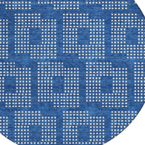 Homeroots 3' Artichoke Green Geometric Washable Indoor Outdoor Area Rug For Stylish Living Spaces & Patios 8' Round Polyester 592529