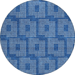 Homeroots 3' Artichoke Green Geometric Washable Indoor Outdoor Area Rug For Stylish Living Spaces & Patios 8' Round Polyester 592529