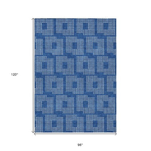 Homeroots 3' Artichoke Green Geometric Washable Indoor Outdoor Area Rug For Stylish Living Spaces & Patios 8' X 10' Polyester 592530