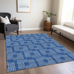 Homeroots 3' Artichoke Green Geometric Washable Indoor Outdoor Area Rug For Stylish Living Spaces & Patios 8' X 10' Polyester 592530