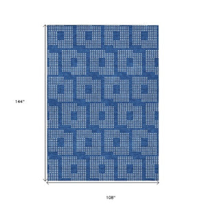 Homeroots 3' Artichoke Green Geometric Washable Indoor Outdoor Area Rug For Stylish Living Spaces & Patios 9' X 12' Polyester 592531