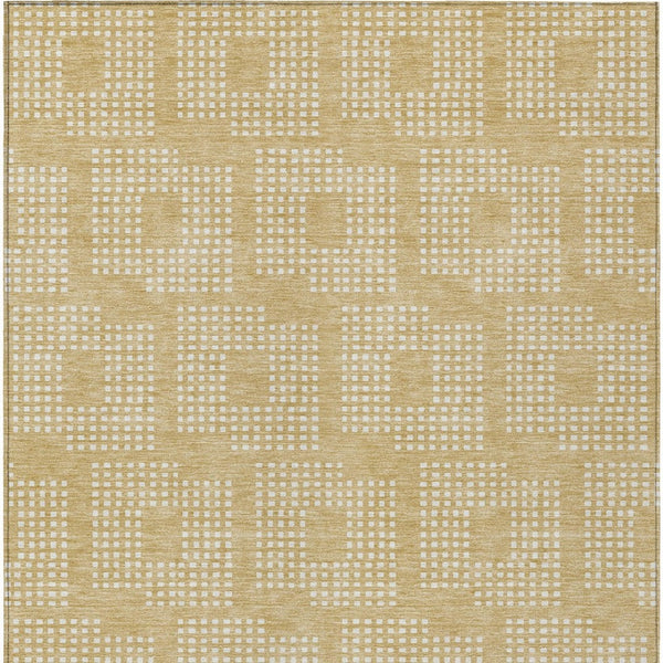 Homeroots 3' Artichoke Green Geometric Washable Indoor Outdoor Area Rug For Stylish Living Spaces & Patios 5' X 8' Polyester 592534
