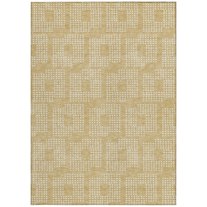 Homeroots 3' Artichoke Green Geometric Washable Indoor Outdoor Area Rug For Stylish Living Spaces & Patios 9' X 12' Polyester 592537