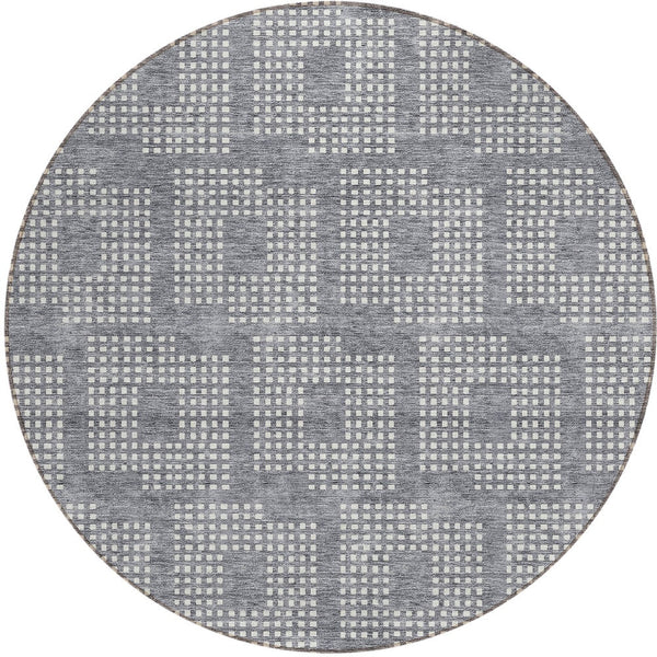 Homeroots 3' Artichoke Green Geometric Washable Indoor Outdoor Area Rug For Stylish Living Spaces & Patios 8' Round Polyester 592541