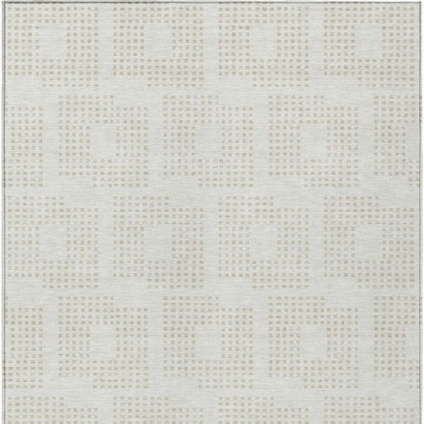 Homeroots 3' Artichoke Green Geometric Washable Indoor Outdoor Area Rug For Stylish Living Spaces & Patios 3' X 5' Polyester 592545