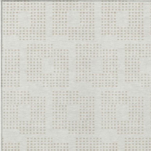 Homeroots 3' Artichoke Green Geometric Washable Indoor Outdoor Area Rug For Stylish Living Spaces & Patios 5' X 8' Polyester 592546