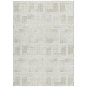 Homeroots 3' Artichoke Green Geometric Washable Indoor Outdoor Area Rug For Stylish Living Spaces & Patios 8' X 10' Polyester 592548