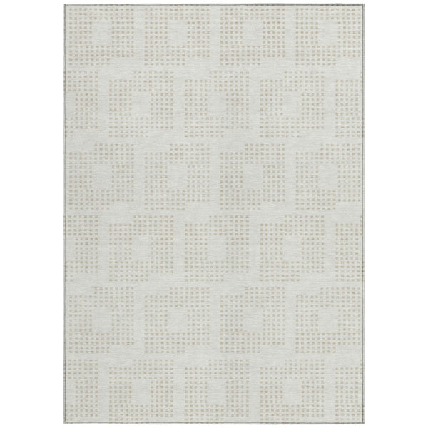 Homeroots 3' Artichoke Green Geometric Washable Indoor Outdoor Area Rug For Stylish Living Spaces & Patios 9' X 12' Polyester 592549