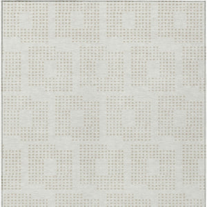 Homeroots 3' Artichoke Green Geometric Washable Indoor Outdoor Area Rug For Stylish Living Spaces & Patios 10' X 14' Polyester 592550