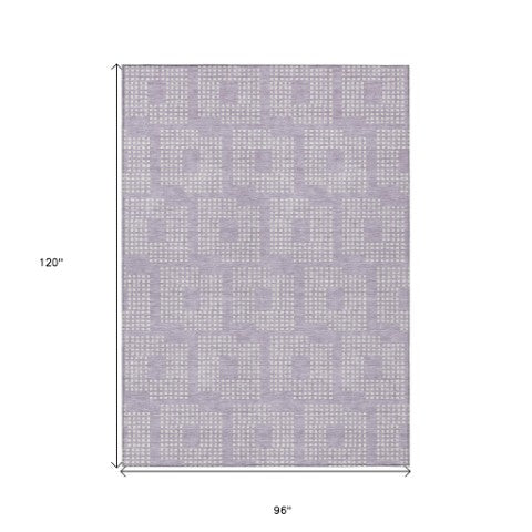 Homeroots 3' Artichoke Green Geometric Washable Indoor Outdoor Area Rug For Stylish Living Spaces & Patios 8' X 10' Polyester 592554