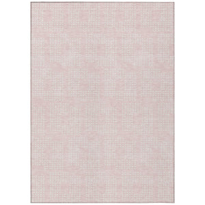 HomeRoots 5' Stylish Pink and Ivory Geometric Area Rug for Indoor and Outdoor Use – Durable, Washable Design 5' X 8' 592558