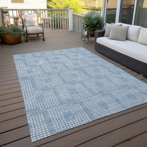 Homeroots 3' Artichoke Green Geometric Washable Indoor Outdoor Area Rug For Stylish Living Spaces & Patios 3' X 5' Polyester 592563