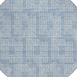 Homeroots 3' Artichoke Green Geometric Washable Indoor Outdoor Area Rug For Stylish Living Spaces & Patios 8' Round Polyester 592565