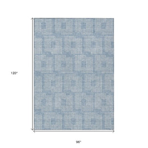 Homeroots 3' Artichoke Green Geometric Washable Indoor Outdoor Area Rug For Stylish Living Spaces & Patios 8' X 10' Polyester 592566