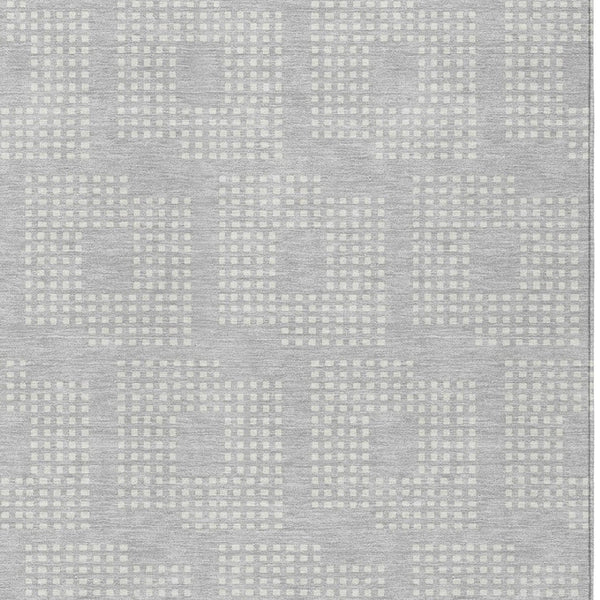 Homeroots 3' Artichoke Green Geometric Washable Indoor Outdoor Area Rug For Stylish Living Spaces & Patios 9' X 12' Polyester 592573