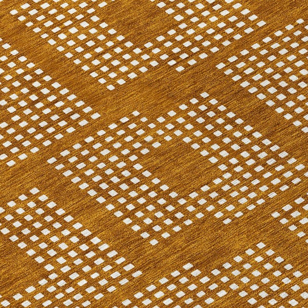 Homeroots 3' Artichoke Green Geometric Washable Indoor Outdoor Area Rug For Stylish Living Spaces & Patios 8' Round Polyester 592589