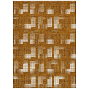 Homeroots 3' Artichoke Green Geometric Washable Indoor Outdoor Area Rug For Stylish Living Spaces & Patios 9' X 12' Polyester 592591