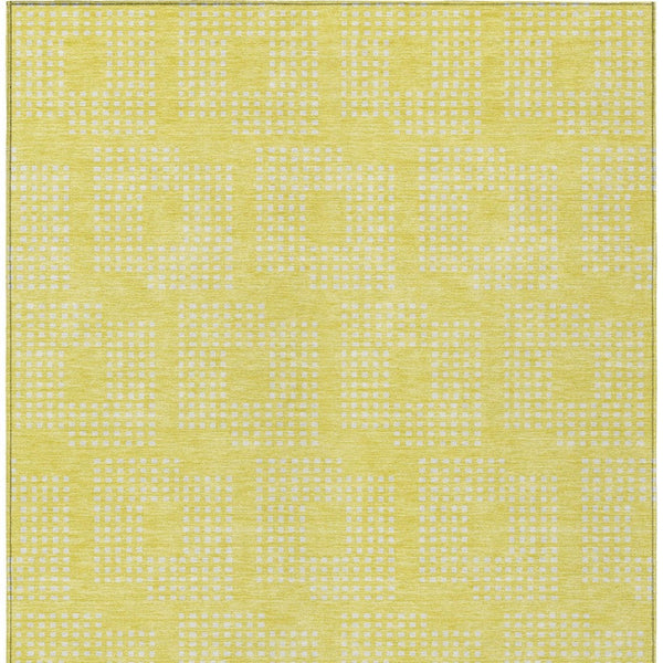 Homeroots 3' Artichoke Green Geometric Washable Indoor Outdoor Area Rug For Stylish Living Spaces & Patios 5' X 8' Polyester 592594