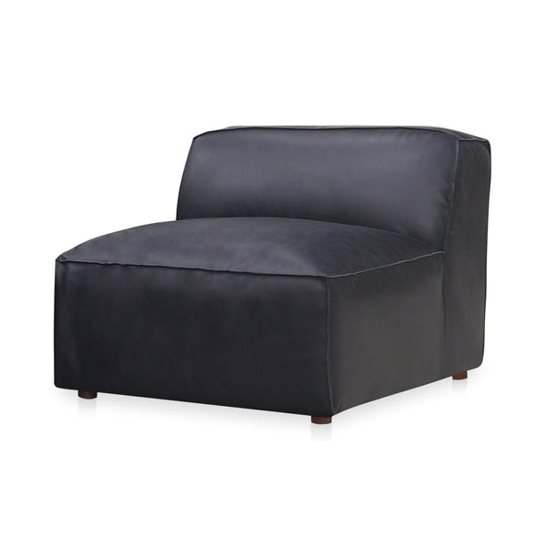 English Elm Form Low Profile Slipper Chair Top Grain Leather Seat for Modern Living Spaces B2769P504414
