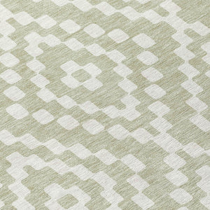 Homeroots 3' Artichoke Green Geometric Washable Indoor Outdoor Area Rug For Stylish Living Spaces & Patios 10' X 14' Polyester 592604
