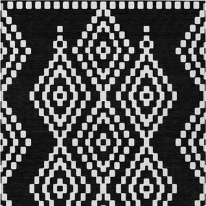 Homeroots 3' Artichoke Green Geometric Washable Indoor Outdoor Area Rug For Stylish Living Spaces & Patios 9' X 12' Polyester 592615