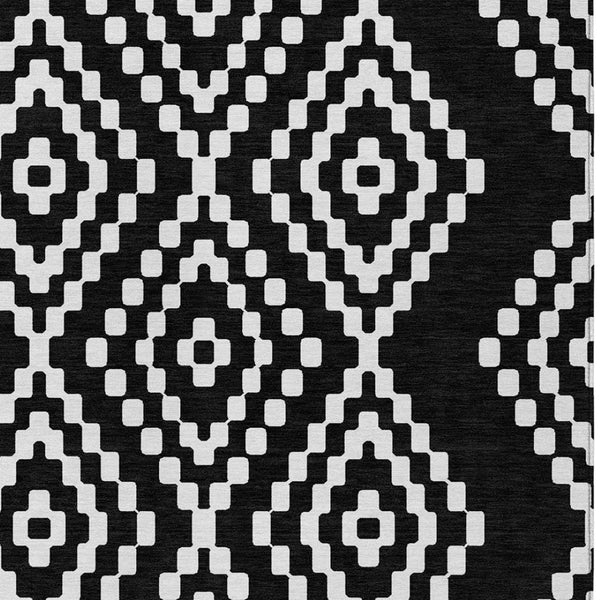 Homeroots 3' Artichoke Green Geometric Washable Indoor Outdoor Area Rug For Stylish Living Spaces & Patios 9' X 12' Polyester 592615