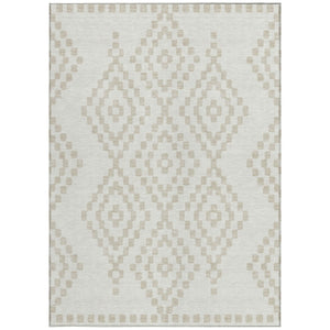 Homeroots 3' Artichoke Green Geometric Washable Indoor Outdoor Area Rug For Stylish Living Spaces & Patios 9' X 12' Polyester 592633